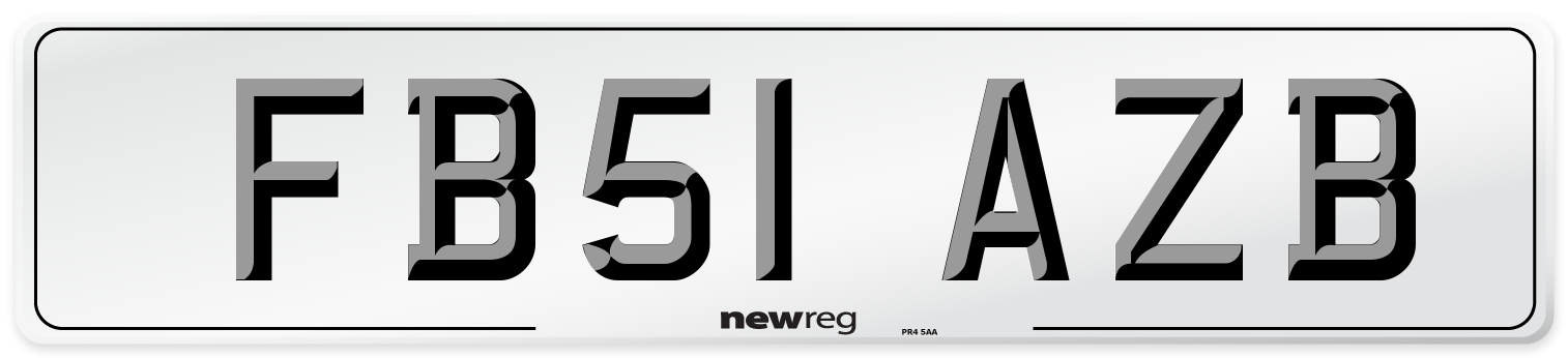 FB51 AZB Number Plate from New Reg